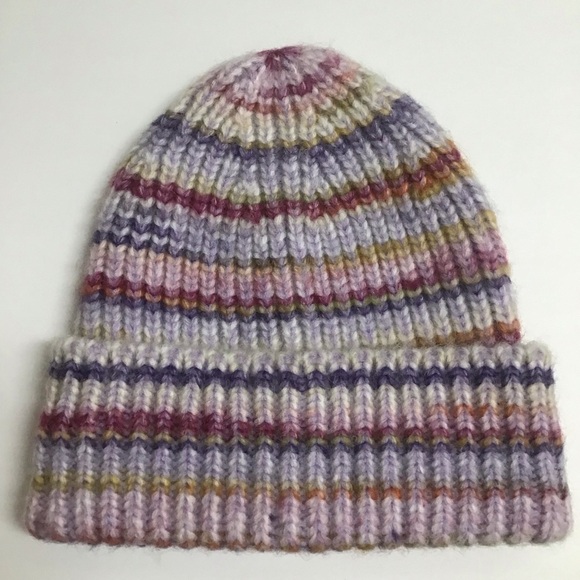 Pastel Knit Hat Gloves SET Ski Cap Beanie & Matching Fingerless Mittens Texting - Picture 6 of 11